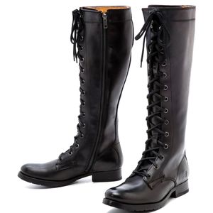 Frye Melissa Tall Lace 8.5 Black